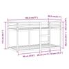 VidaXL Bunk Bed with Curtains White/black 75x190 Cm Solid Pine Wood, Bed, Bed Frame, Low Bunk Bed, Furniture of 3283925