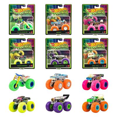 Hot Wheels Monster Truck Sortiment 6 Miniatur-Box-Set Leuchtend - Fahrzeuge/Autos - (Ab 3 Jahren) - Mehrfarbig JFX08-986G