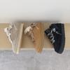Lace-up Low-top Eva Bottom Cowhide Wool Warm Couple Casual Snow Boots Winter Models
