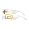 Versace Temple Logo Injection Molded Rectangular Sunglasses Unisex Couple Style White 65974345 VE4506U554473-White 54/21/140 - H.32