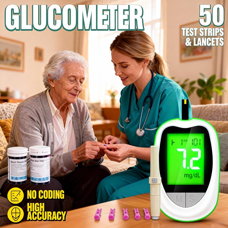 Glucometer for Seniors – Simple, No Coding, High Accuracy, Easy to Use at Home