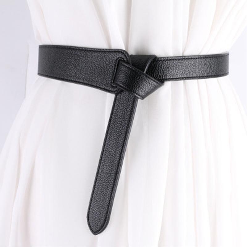 Luxury Female Belt for Women red Bow design Thin PU Leather Jeans Girdles Loop strap belts bownot brown dress coat accessories