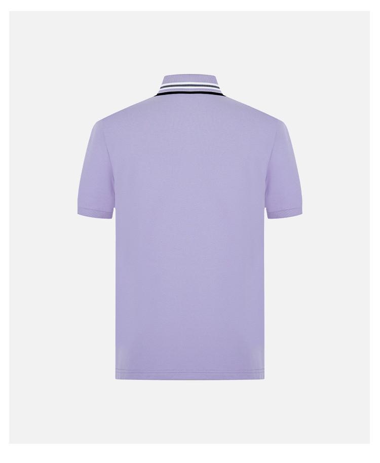 [Contrast Striped Embroidered Logo] Spring and Summer Solid Color Clean and Versatile Men's Polo Shirt with a Collar and Short Sleeves