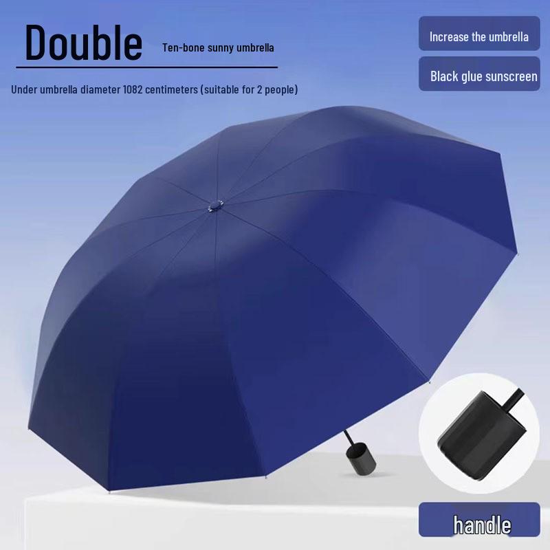 

Надвелика складана парасолька з 12 спицями для дощу та сонця - Ручна, Штормостійка, Рекламна парасолька 10-rib Ø108CM