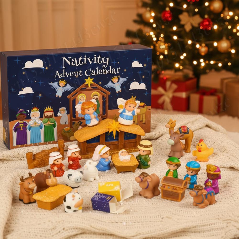24 Days Nativity Advent Countdown Calendar 2025 Christmas Story Nativity Playset Christian Religious Advent Calendar For Kids
