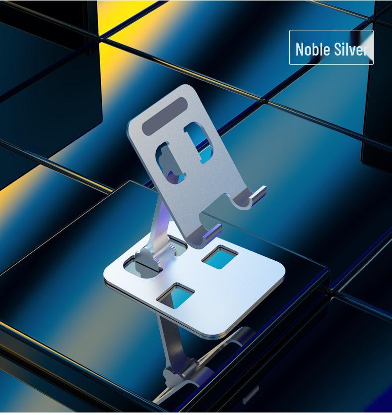 Foldable Metal Phone & Tablet Stand for Desktop Live Streaming and Overhead Shots, 360° Rotating, Perfect Gift.