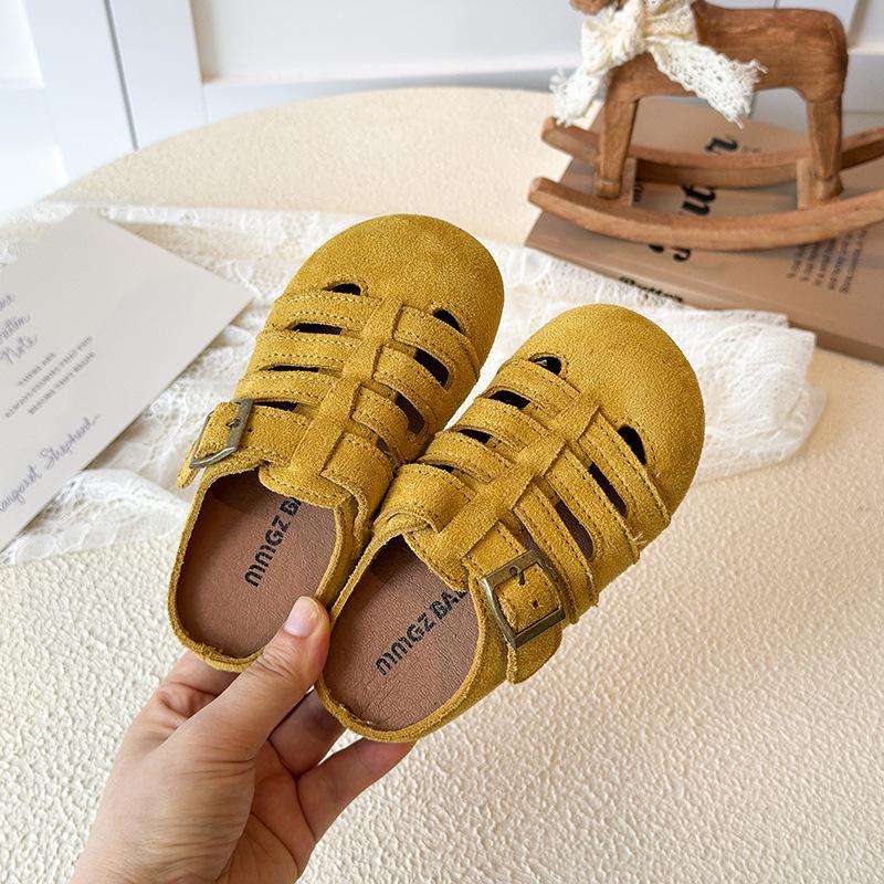 2025 Summer Roman Retro Soft Sole Closed-Toe Slip-On Half Slippers