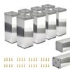 8 X Basic Furniture Legs | Cross-section 40x40 Mm | H - 100 Mm | Color: Electropolished + Screws Included