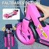 Kinderroller, Doppelte Bremsen, Metallrahmen, Fußstütze, Faltbar, 3-8 Jahre, Pink