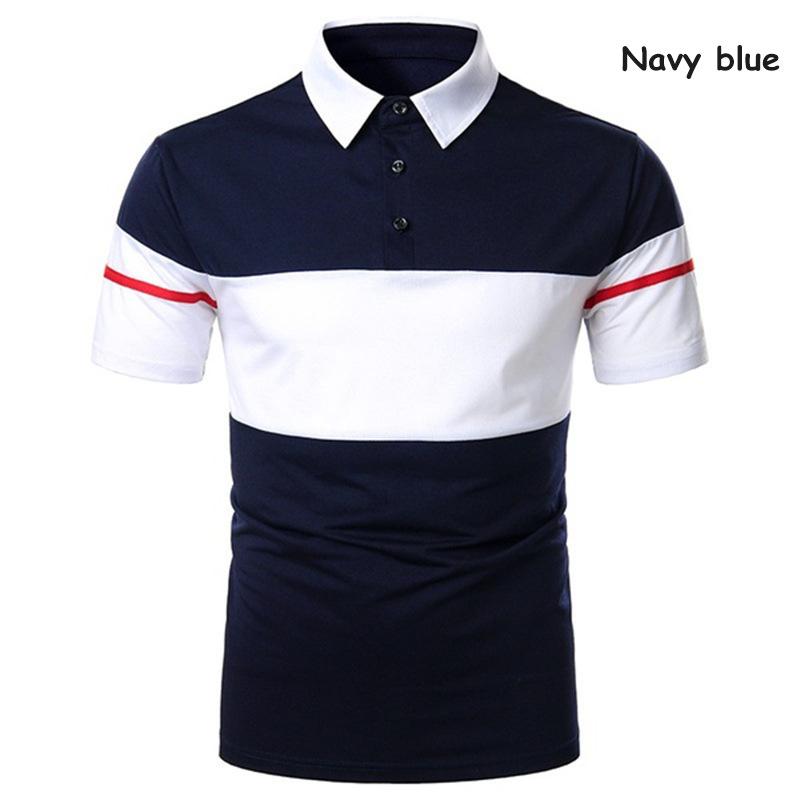 Neue Sommer Mode Business Drei Kontrast Farbe männer Polo Neck Slim Fit Kurzarm POLO Shirt