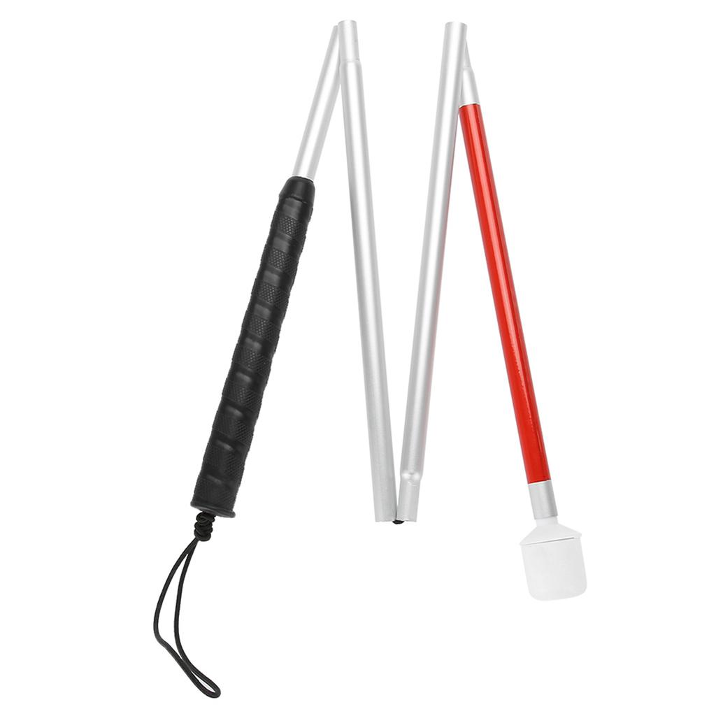 Folding Foldable Reflective Cane Crutch Portable Anti Shock Guide Walking Stick Blind People