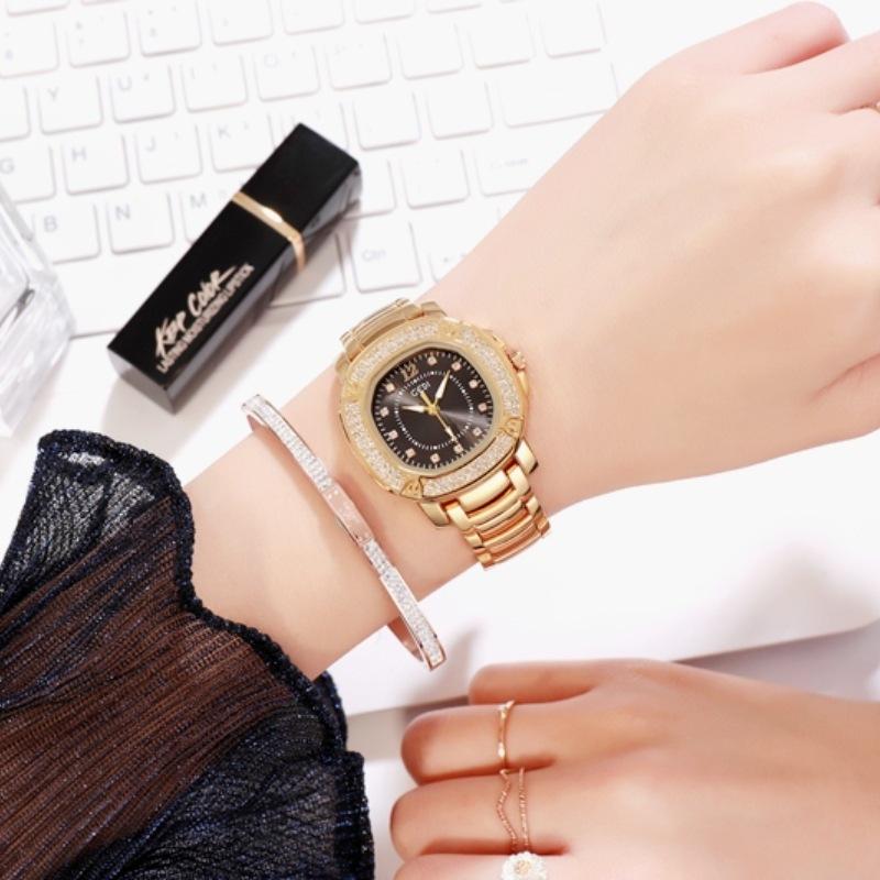 Light Luxury Gypsy Square Alloy Watch Niche High-End Women'S Watch Steel Belt Trendy Women'S Watch