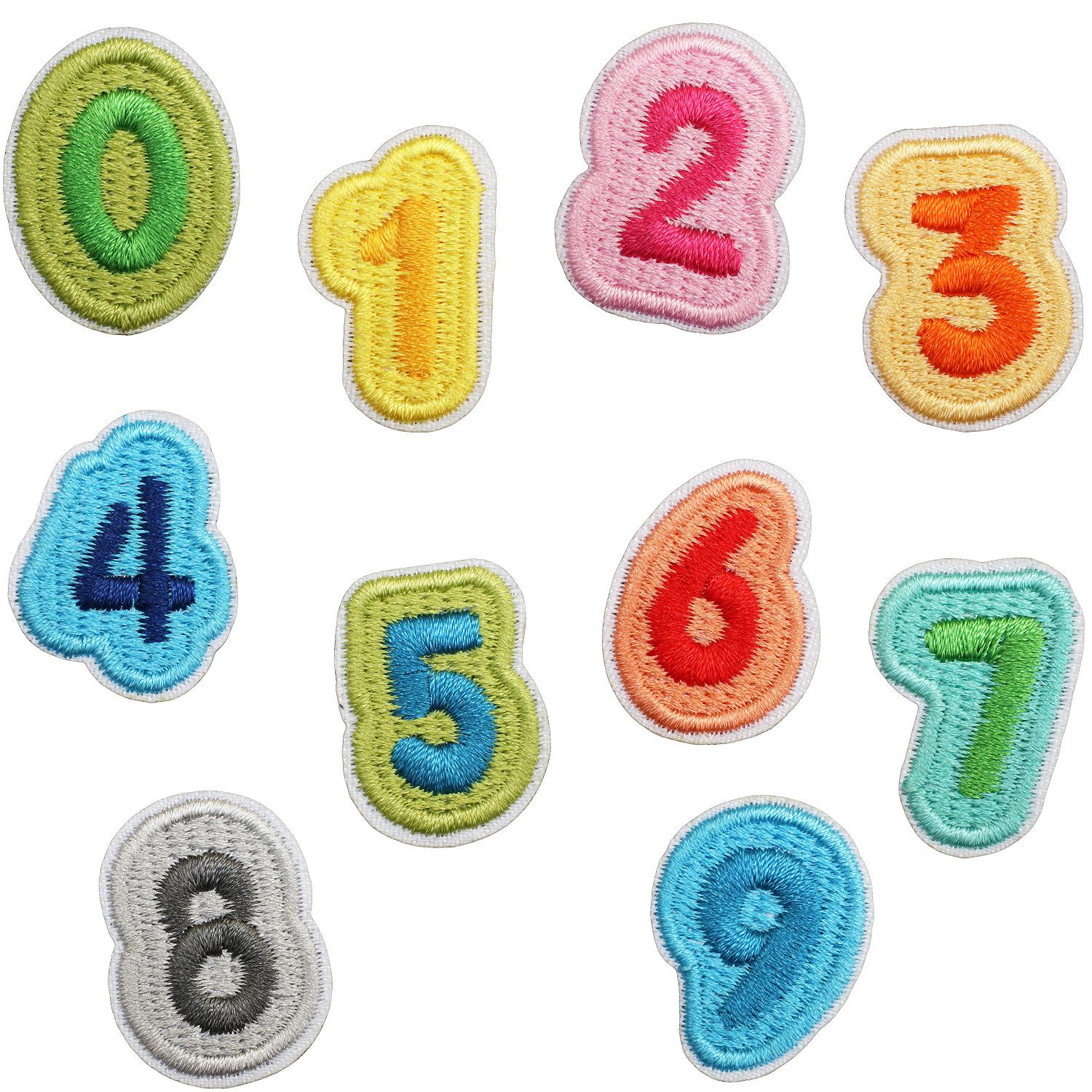

English Letter Embroidery Cloth Sticker Small Size Diy Pendant Decorative Patch Sticker Love Star Letter Embroidery Chapter Boy Set of 10 pieces