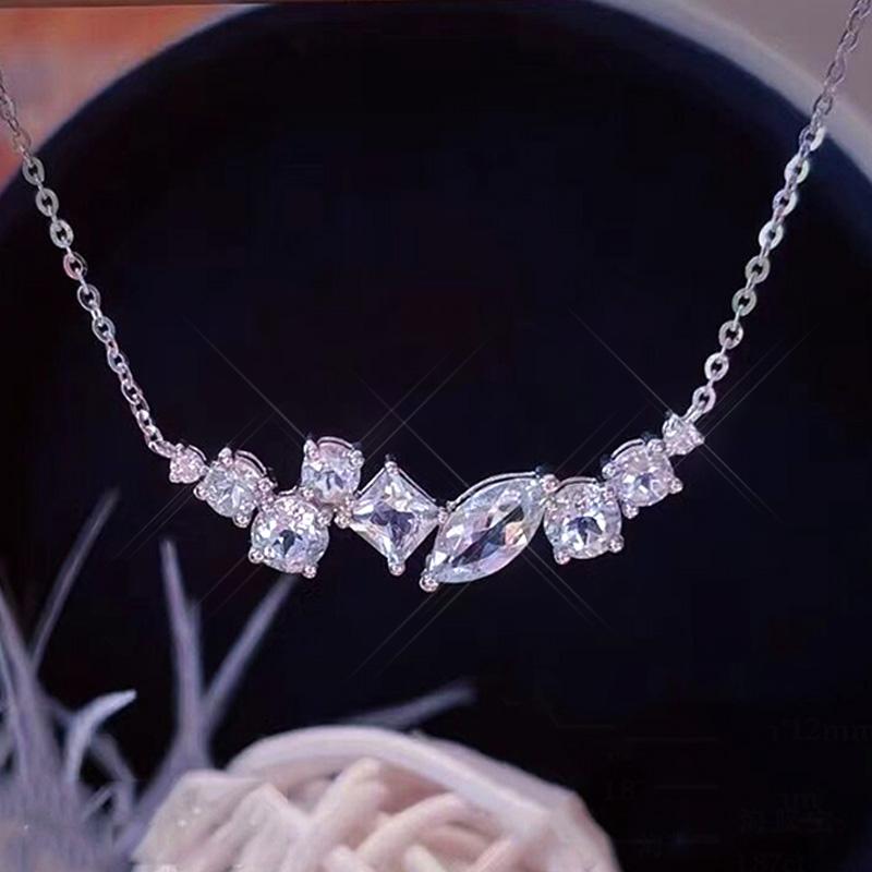 Huitan Роскошное женское колье с белым кубическим цирконием Bling Bling Женское колье для вечеринки, повседневной носки, универсальное, модное 45cm