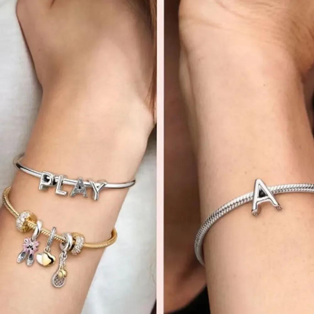 26 English Letters on The Back Love Zircon copper for Women Diy Authentic Bracelets Accessories Jewellery Making Gift