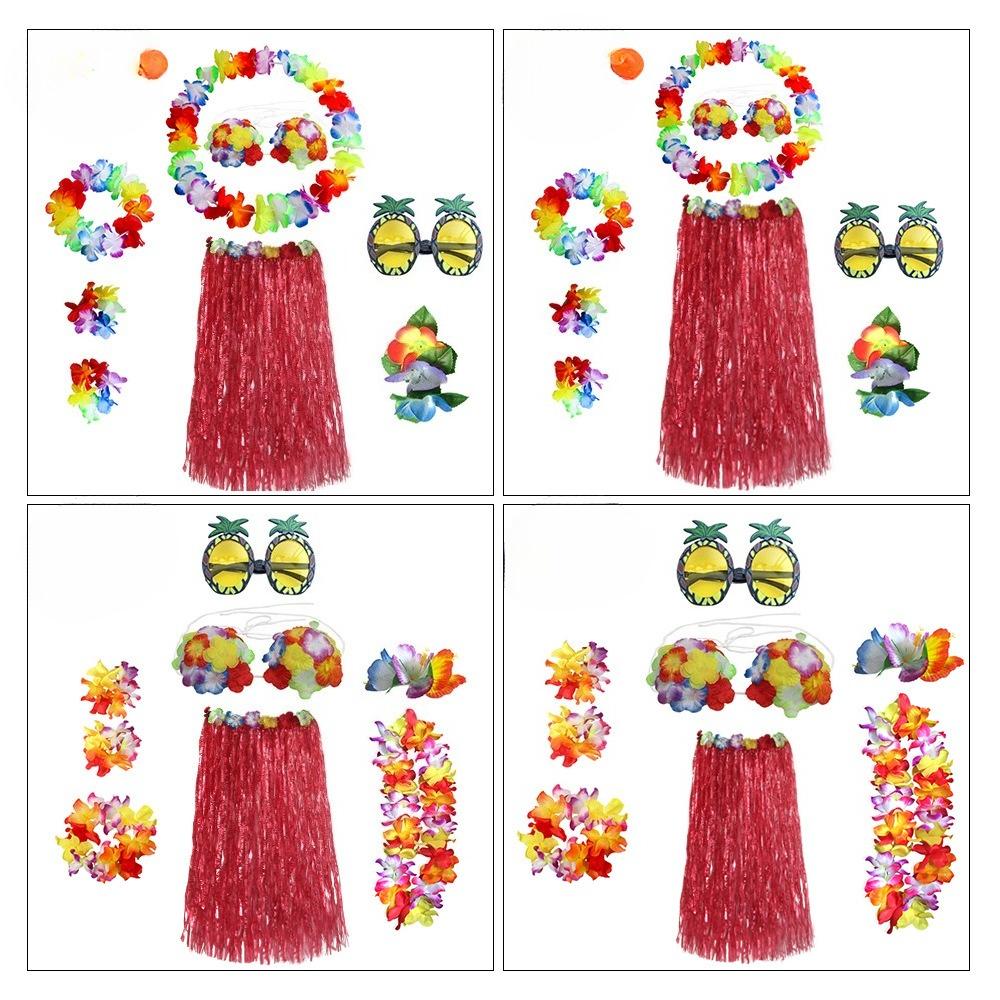 Pineapple Glasses 8-Piece Set Adult Hawaiian Costume for Beach Party Masquerade Events