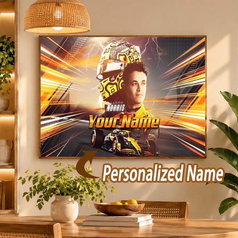 Custom Name Lando Norris 5D Diamond Painting Personalized Full Drill Diamond Art Kit Gift