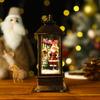 Santa Claus Light-Up Phone Booth Lantern: Christmas Tabletop Oil Lamp Ornament