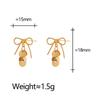Exquisite Sweet Bow Sequin Pendant Earrings for Women Girls Fashion Geometric Metal Tassel Earrings Wedding Statement Jewelry