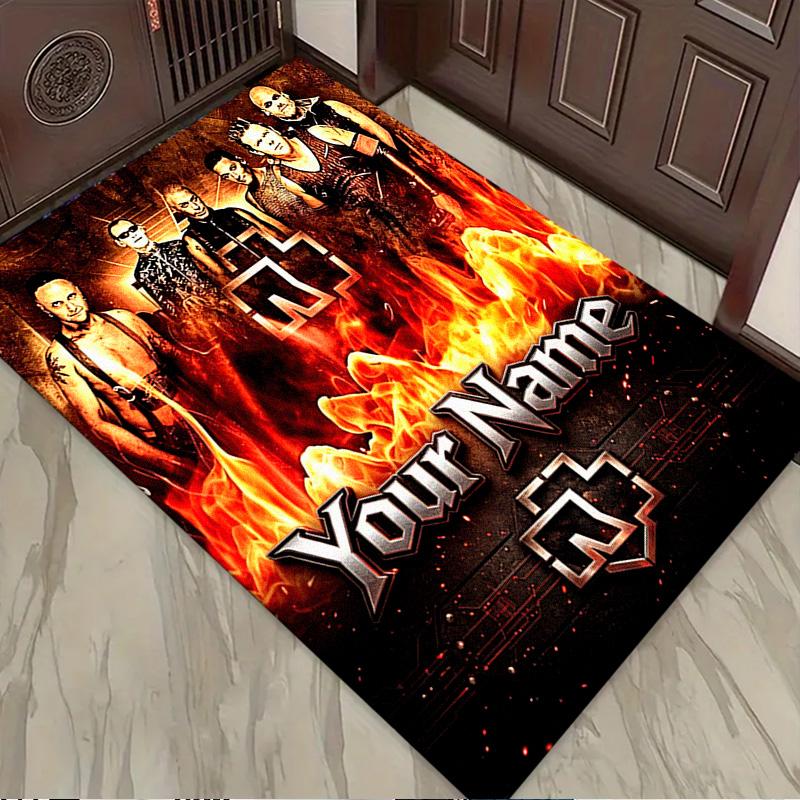 Name Custom Electronic Metal Band Carpet Rug for Living Room Bedroom Home Sofa Decoration,Kids play Non-slip Floor Mat