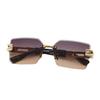 Frameless Diamond Trimmed Square Sunglasses Sunglasses Ladies Fashion Commuter Sunglasses