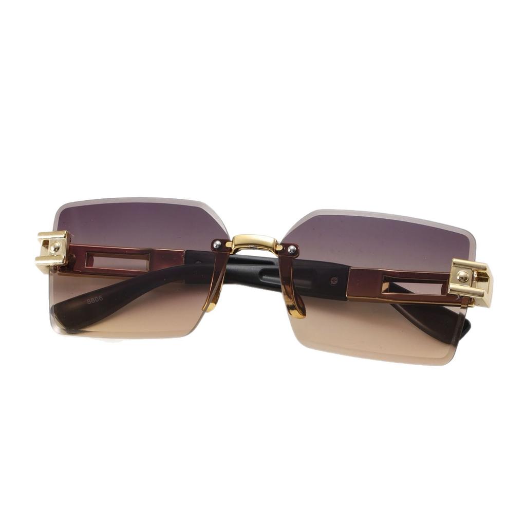 Frameless Diamond Trimmed Square Sunglasses Sunglasses Ladies Fashion Commuter Sunglasses