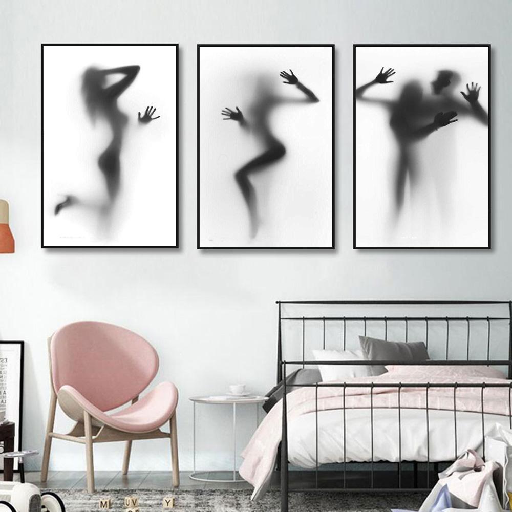 Modern Fashion Abstract Art Printing Canvas Painting Hazy Figure Poster Living Room Corridor Home Decoration Painting Wall No Frame