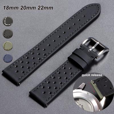 20mm 22mm Segeltuchbänder für Blancpain für Omega für Seiko Taucheruhren Herren Damen Nylon Wasserdicht Schnellverschluss Uhrenarmbänder
