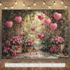 2D Rose Garden Heart Balloon Backdrop Wedding Photography Background