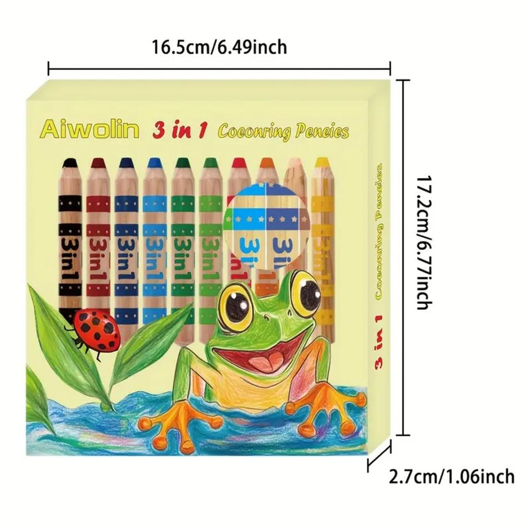 Ccfoud Gekleurde Aquarel en Kleurpotloden in Zeer Gekleurde Potloden voor en 10-Kleuren 3-in-1 Set Potloden, Potloden, Eén. Kinderen, Volwassenen, Beginners.