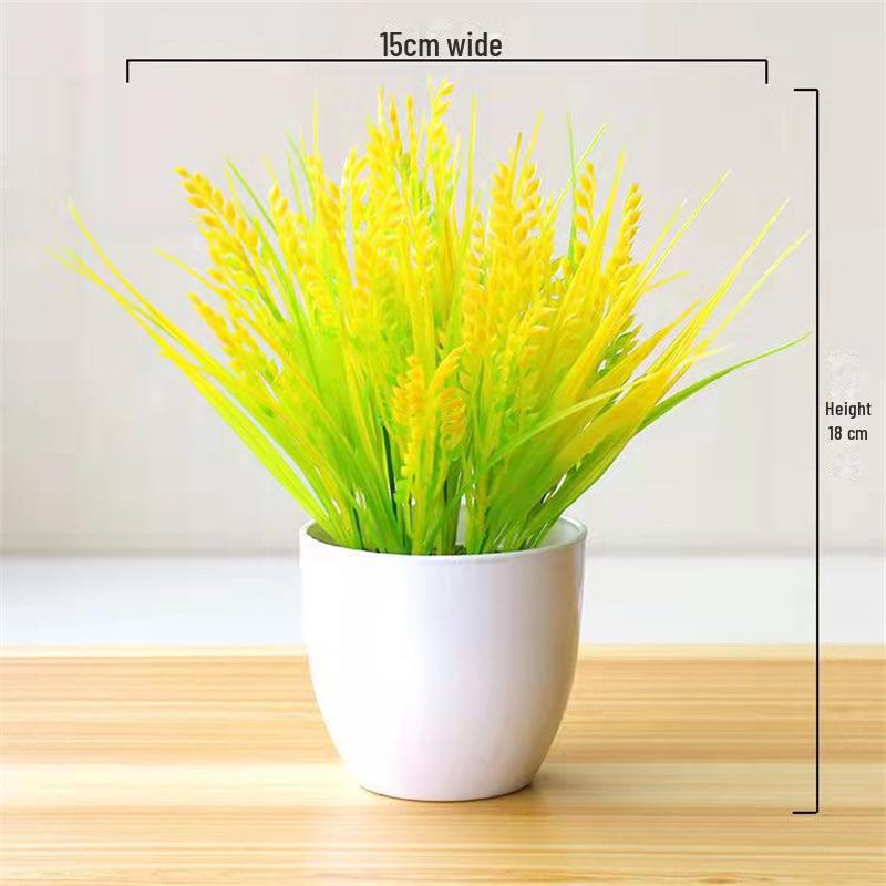 Decorative Small Artificial Potted Flowers Set for Home and Living Room Decor