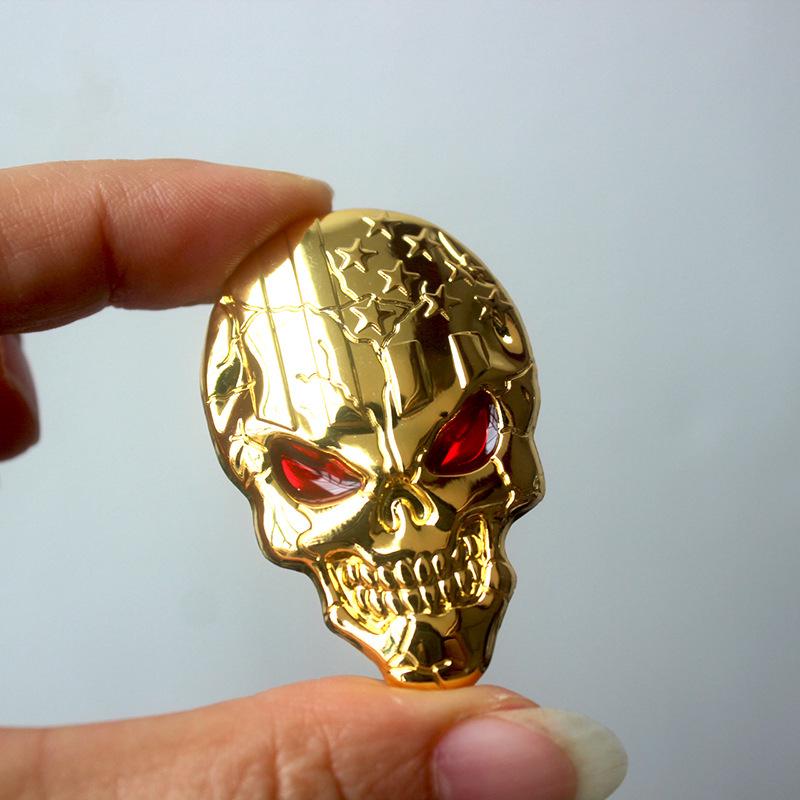 Skull Metal Alloy Car Emblem Decorative Sticker - Scratch Cover & Body Decoration Accessory