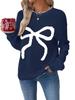 Women's European American Valentine’s Bow Jacquard Sweater - Autumn Winter Fashion
