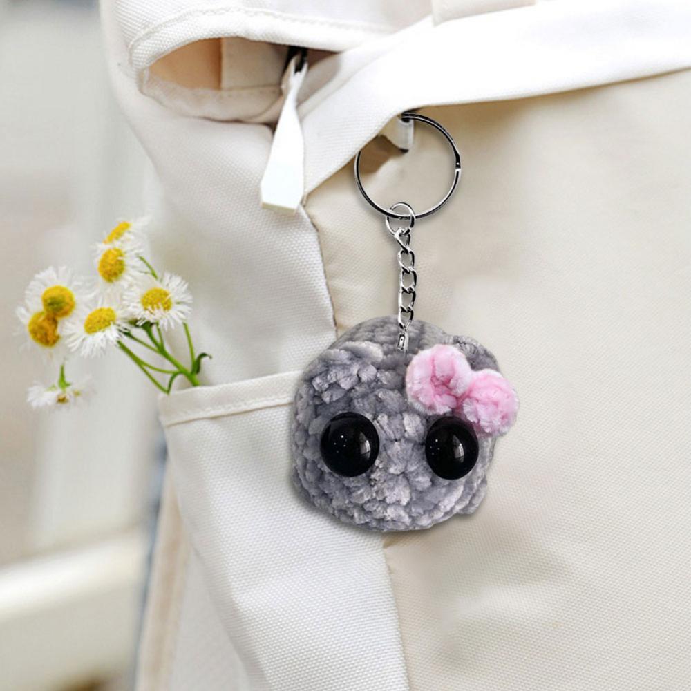 Sad Hamster Meme Plush Toy Crochet Plush Sad Hamster Meme Key Rings Kawaii Sad Hamster Keychain Gift for Women Men