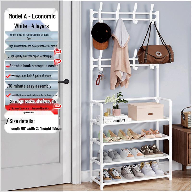 

Multi-Layer Shoe Rack: Entryway Storage for Shoes & Coats, Perfect for Dorms & Rentals