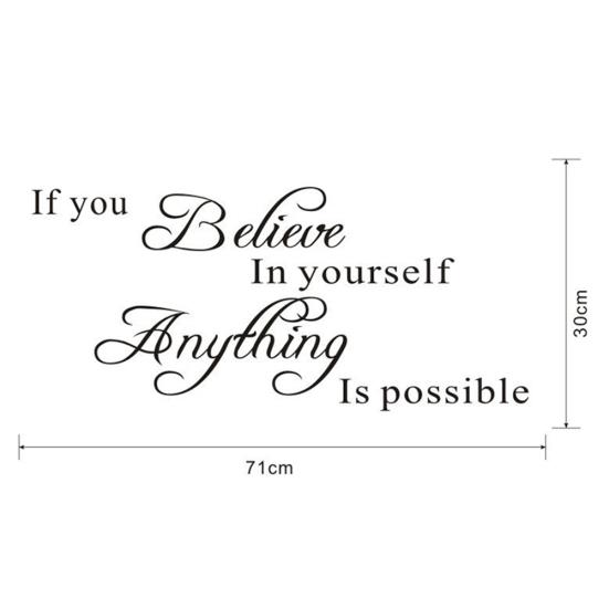 If You Believe Waterproof Removable Self-adhesive Wall Sticker Decal Home Decor