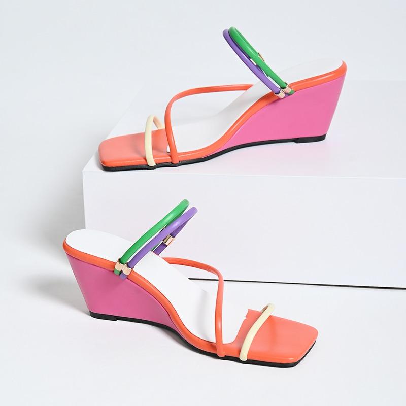 Fashion Women Sandals 2024 Summer Pumps Sexy Slippers Sandals Shoes Women High Heels Lady Mules Indoor Wedges Sandals Zapatos De Mujer