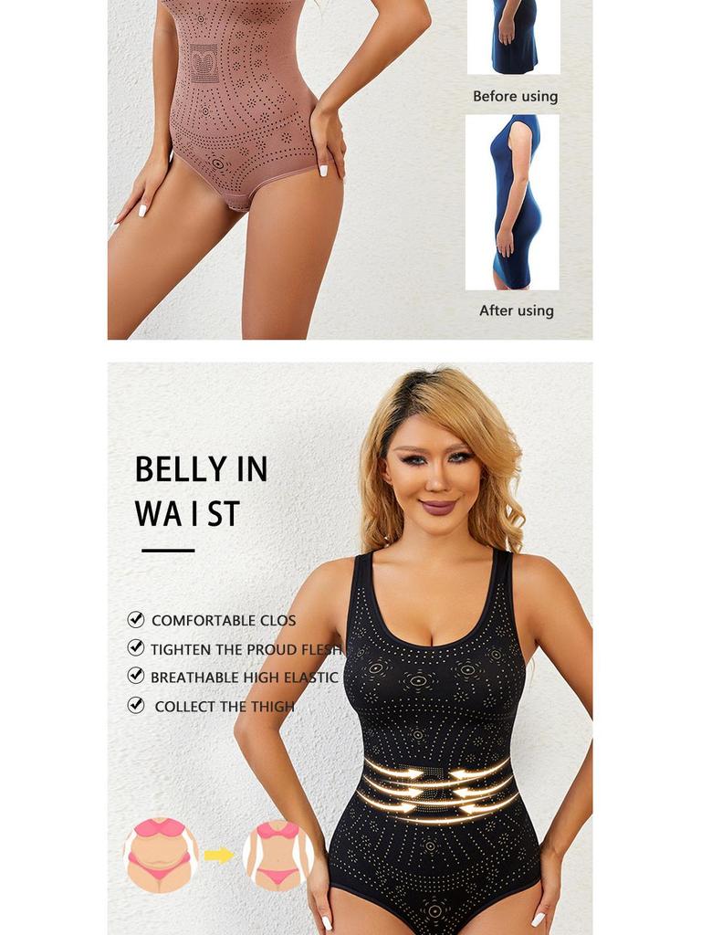 Enhanced Seamless Postpartum Bodysuit: 3.0 Shaping Slimming Body Shaper with Abdomen Control & Hip Lift for Women