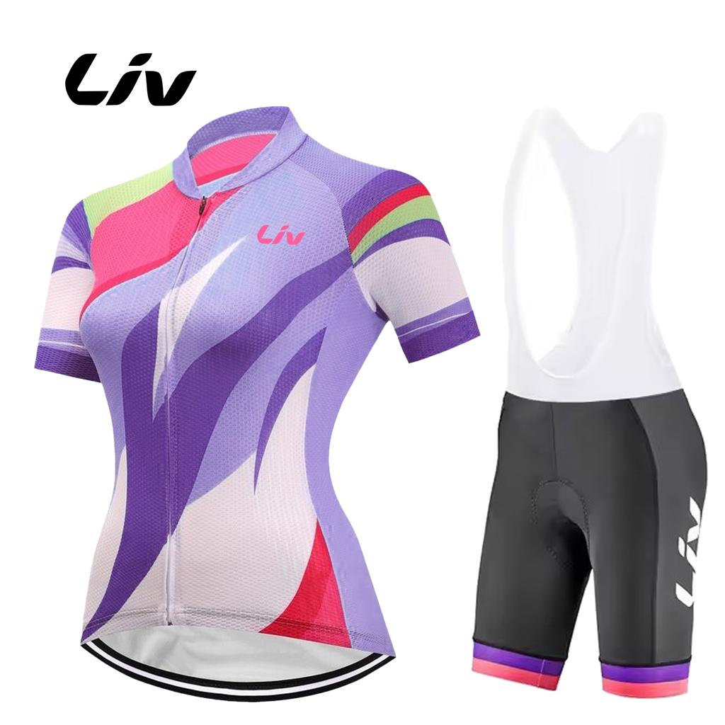 Women Short Sleeve Mtb Bike Clothing Racing Bicycle Clothes Ropa Ciclismo Cycling Jersey Bib Set Summer Breathable Cycling Suit Set 2026