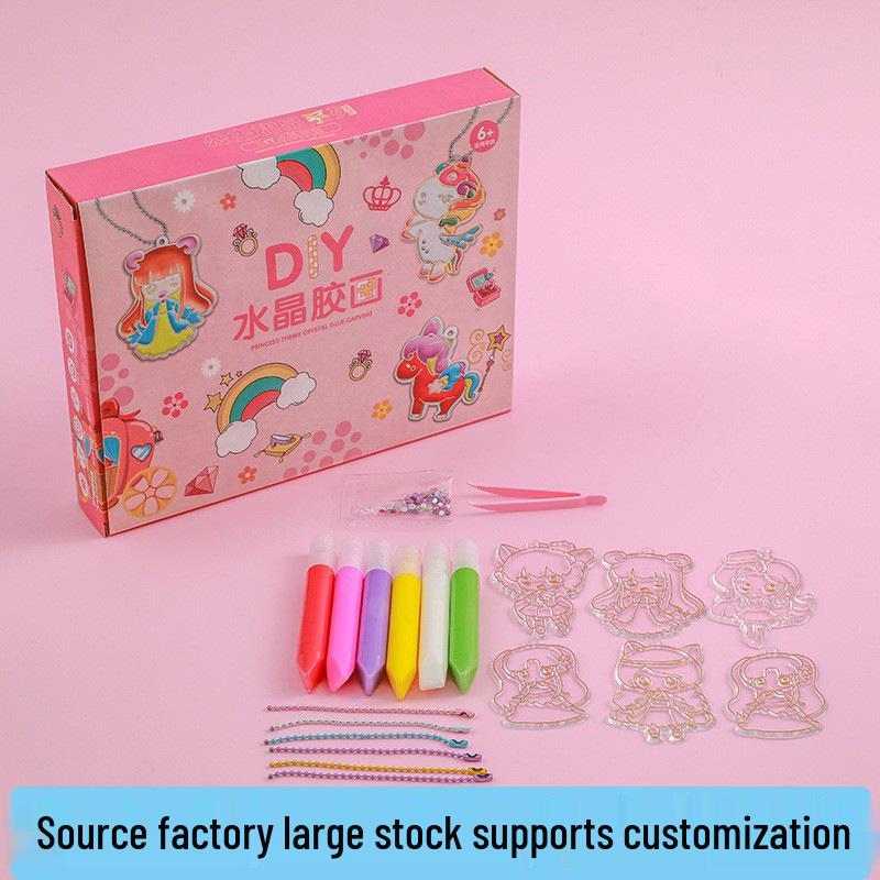 

Children s DIY Crystal Epoxy Graffiti Pendant Coloring Set