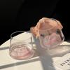Ins Wind Fuji Mountain Cup Pink Mountain Range, Whiskey Transparent Glass Cup Coffee Milk Juice Water Cup Bar Beverage Supplies