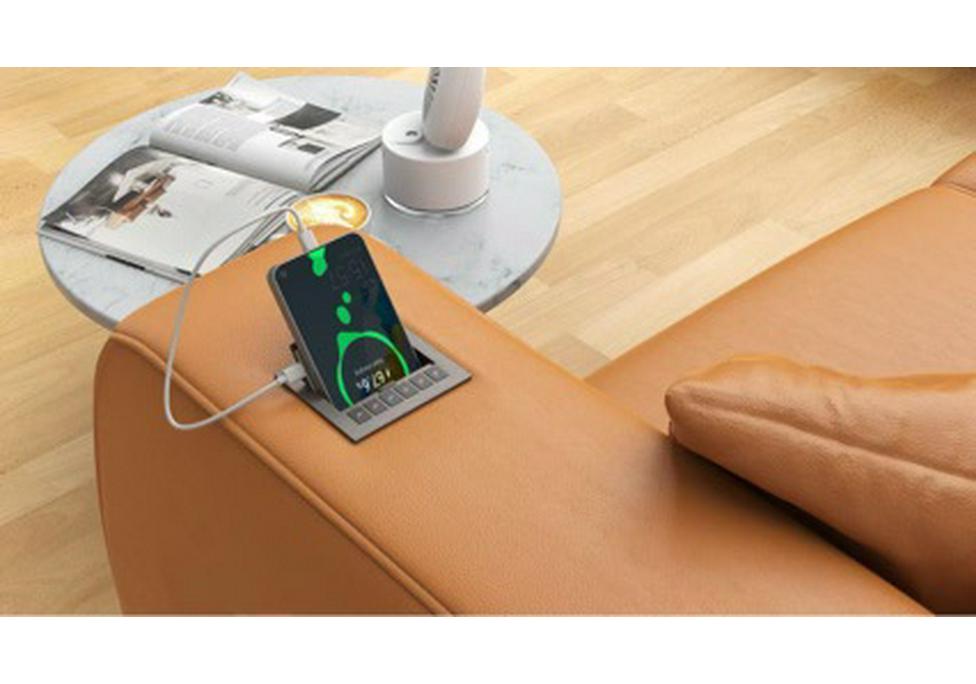 

Wireless Charging Massage Chair Controller with TYPE-C Charging, Light Strip, and Push Rod Motor Included темно-сірий