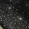 Li Wanjun Korean Style High-Waist Straight Leg Slimming Denim with Large Particle Rhinestones