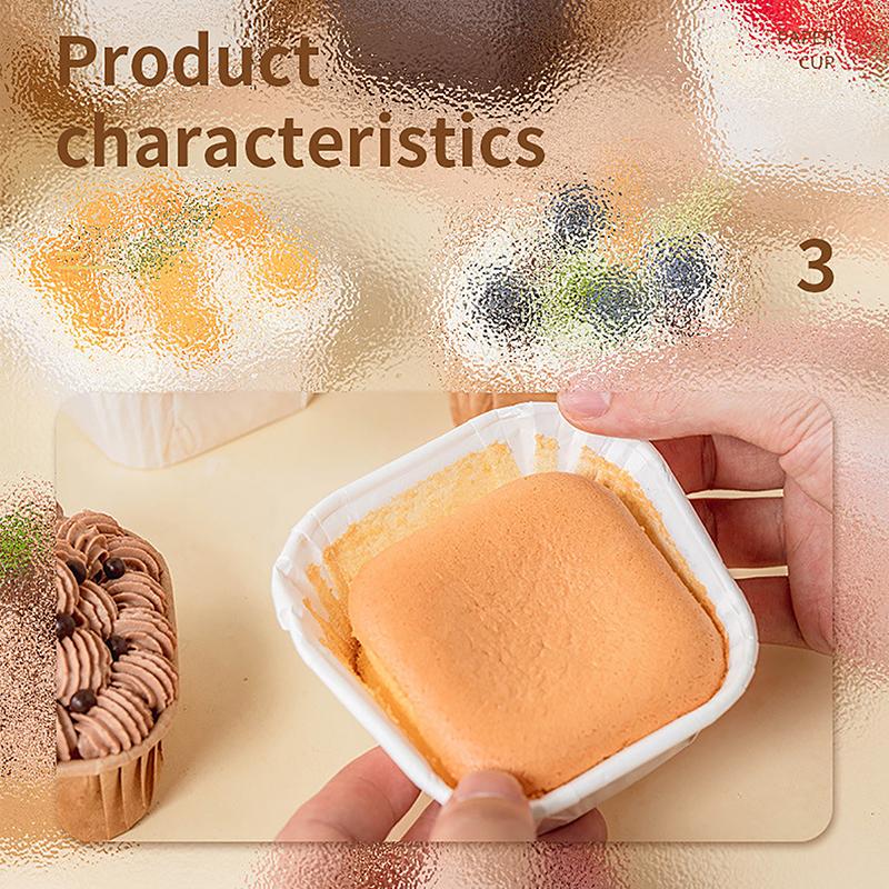 50Pcs/Set Cake Mold Square Shape Bread Pan Cake Muffin Cupcake Paper Cups
