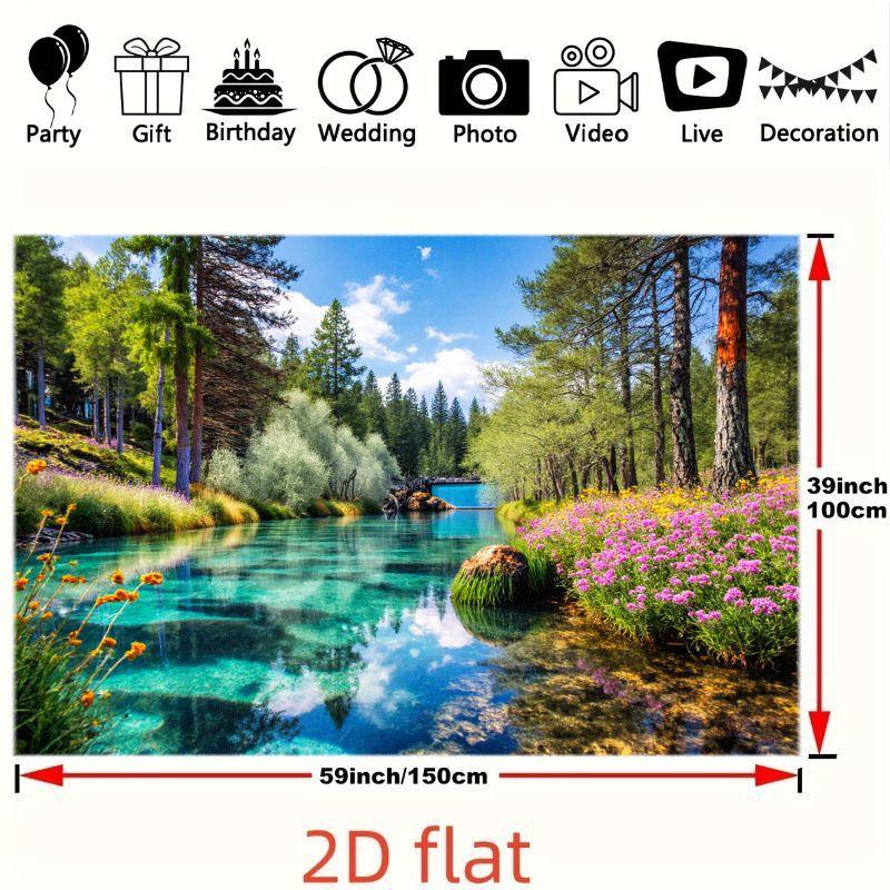 2D Plane 1 Piece with a Fresh and Natural Style a Vibrant Forest Landscape Suitable for Home Decoration and Café Atmosphere