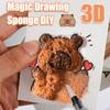 26/36Pcs 3D Drawing Magic Canvas Sponge with Water Brush DIY Art Foam Texture Painting Paper Kids Birthday Party Christmas Gifts