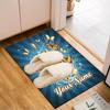 1PC Custom Name Butterflies Water Splash Theme Floor Mat Ideal for Living Room, Game Rooms, Office, Bedroom, Floor Mat Playful Design