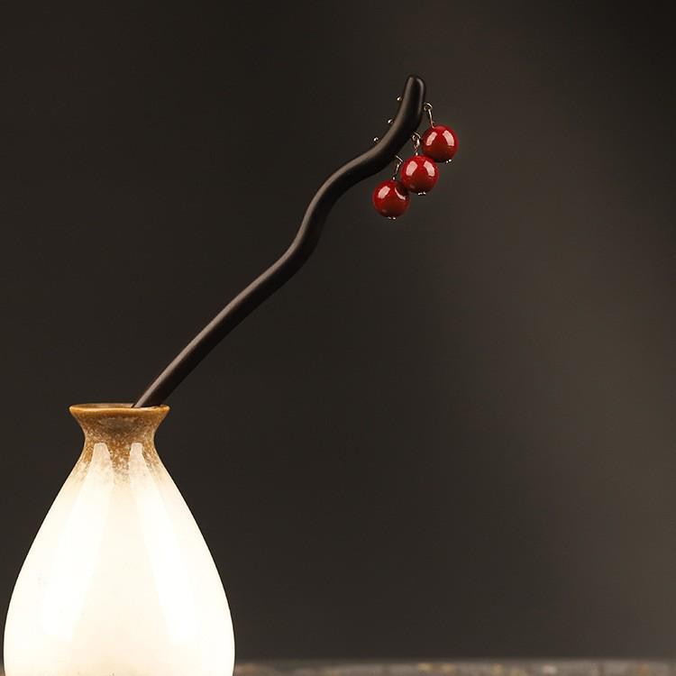 Four Seasons Chinese Tassel Hairpin: Ancient Style Hanfu with Fresh Pearl and Jiangnan Classical Cheongsam Hair Accessory