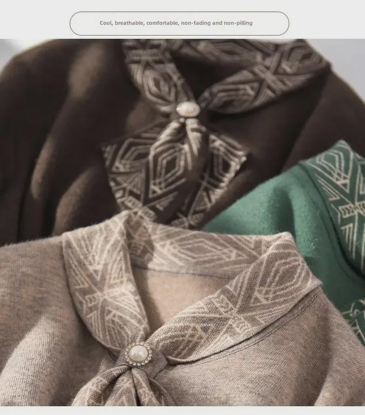 2024 Autumn Collection: Stylish Long-Sleeved Tops & Knitted Sweaters for Middle-Aged and Elderly Women