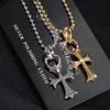 Halskette Retro und Alt S925 Sterlingsilber Kreuz für Männer und Frauen Partner Schmuck Literarisch und Retro